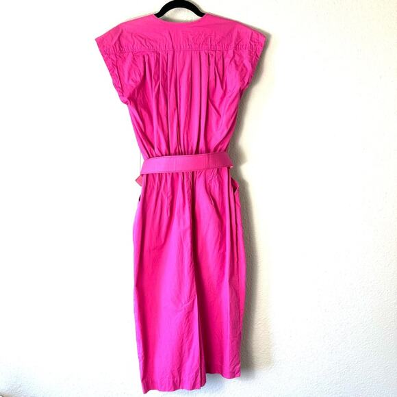 Vintage Hot Pink Wiggle Sheath Button Up Dress Size 6 - Picture 2 of 6